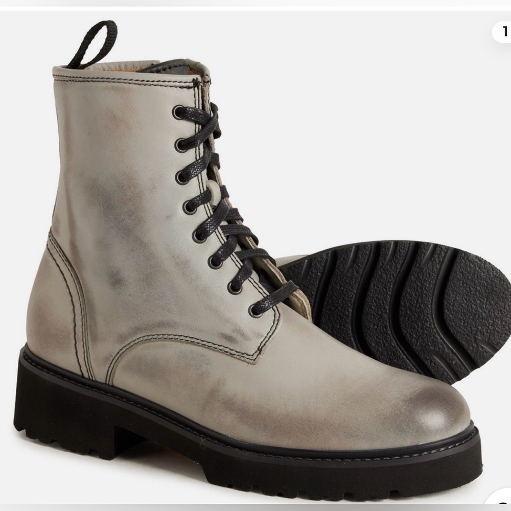Samuel Hubbard Made in Portugal Lombard Boots - Leather Gray Size 6.5